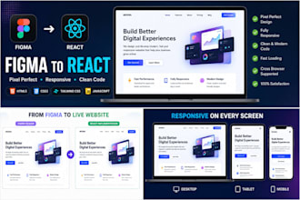 convert figma to react, HTML CSS or tailwind CSS website