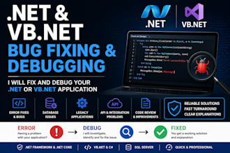fix and debug your dotnet or vbdotnet application