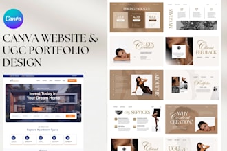 design a canva website, ugc portfolio, canva landing page, personal portfolio