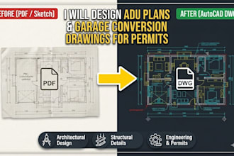 design adu plans and garage conversion drawings for permits