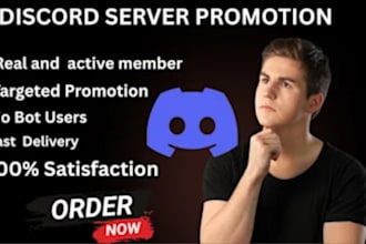 do discord server promotion, organic growth and advertise
