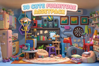 create custom 3d models props and stylized assets