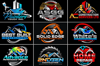 make construction painting home repair and handyman logo