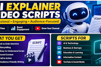 write professional ai explainer video scripts for youtube