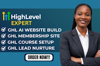 build ghl website build, ghl membership site, ghl course setup, ghl lead nurture