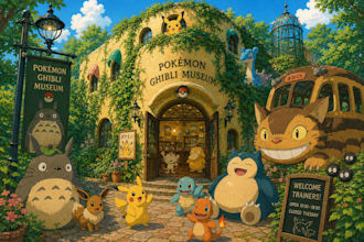 secure ghibli museum, nintendo museum, pokemon cafe