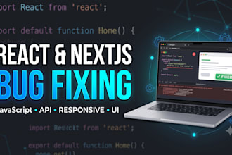 fix bugs and errors in your react next js javascript website