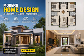 modern 2d house floor plan design