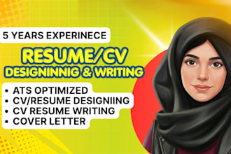 do ats friendly CV resume design redesign or rewrite and cover letter services