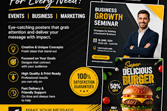 design creative posters for events, business and marketing