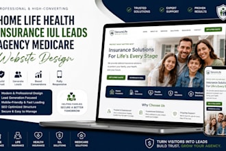 design home life health insurance iul leads agency medicare website landing page