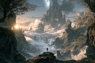 create dark fantasy art illustration for albums cover