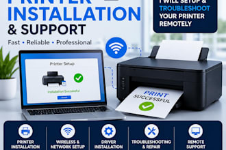 install and troubleshoot printer on your laptop remotely