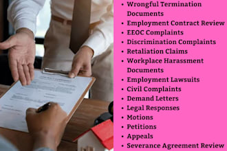 employment lawyer for wrongful termination, contract review,eeoc complaint,civil