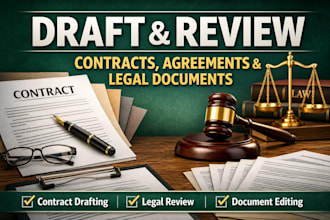 draft, review and edit contracts, agreements and legal documents