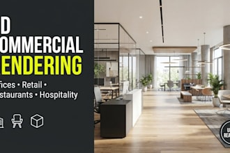 create photorealistic 3d commercial interior renderings