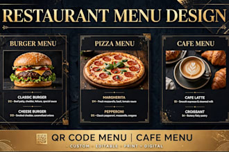 design modern restaurant menu, food menu and qr code menu