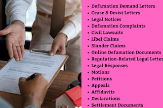 defamation lawyer in california for demand letter, legal notice,civil litigation