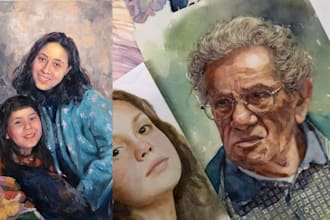 paint a real watercolor painting free shipping