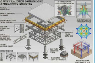 do shoring layout design with structures 3d rendering