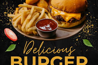design professional food, burger and restaurant flyers and posters