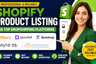 upload shopify products listing via dsers spocket zendrop autods cj droshipping