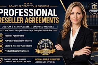 write professional dealer and wholesale distributor agreements for you