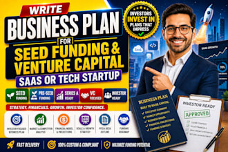 write a business plan for seed funding and venture capital saas or tech startup