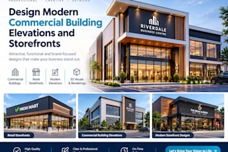 design modern commercial building elevations and storefronts