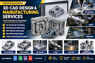 do 3d cad design, mold making, cnc milling, lathe, wire edm and product manufact