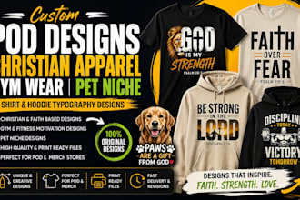design pod christian apparel gym wear pet niche t shirt hoodie typography design