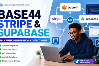 base44 stripe supabase integration deployment base44 expert api auth setup
