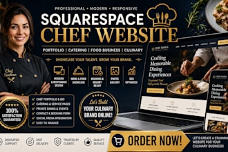create squarespace chef portfolio food business catering culinary chef websit