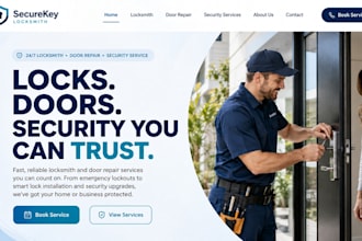 design wix locksmith website door repair website security service website