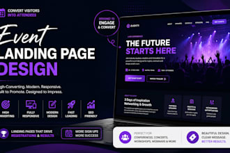 design a modern high converting event landing page