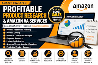 be your amazon VA for private label fba product research and listing