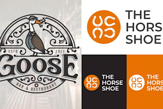 design restaurant, nightclub, bar, bakery, food logo with branding