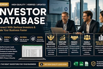 provide angel investors, venture capital, private equity and family offices list