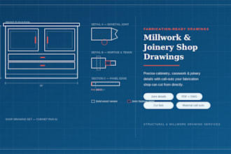 create detailed millwork and joinery shop drawings for fabrication