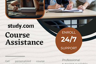 provide professional studycom course assistance and tutoring