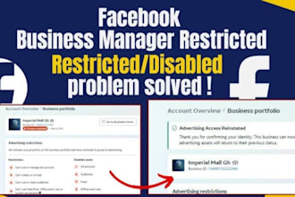 solve facebook ads account, business manager and instagram account disable issue