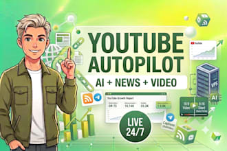 sell an automated youtube video generator with ai voice and 24 hours live