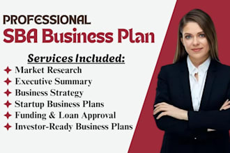 write a professional sba business plan for sba loan approval and investors