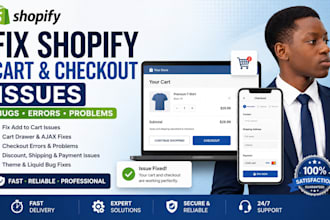 fix shopify cart and checkout issues, bugs and errors