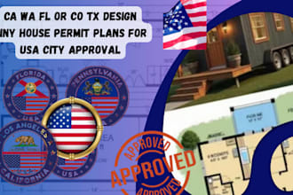 ca wa fl or co tx design tiny house permit plans for USA city approval