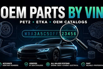 find oem auto part numbers by vin using pet2 and etka