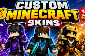 design or redesign custom model minecraft skins