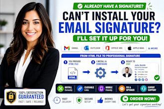 install HTML email signature in gmail outlook office 365 and apple mail