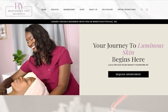 design wix esthetician website skincare facial beauty clinic spa website design