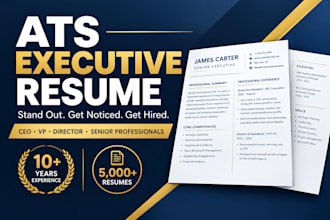 write an ats optimized executive resume for senior professionals